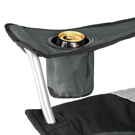 tectake Chair Basic Campingstuhl - faltbar - Grau/Schwarz
