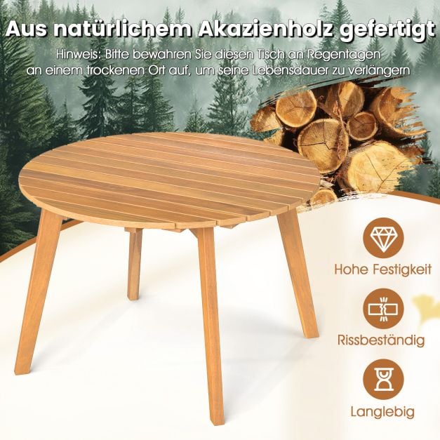 Coast Runder Beistelltisch aus Akazienholz – Ø 62 x 40 cm – Naturfarben
