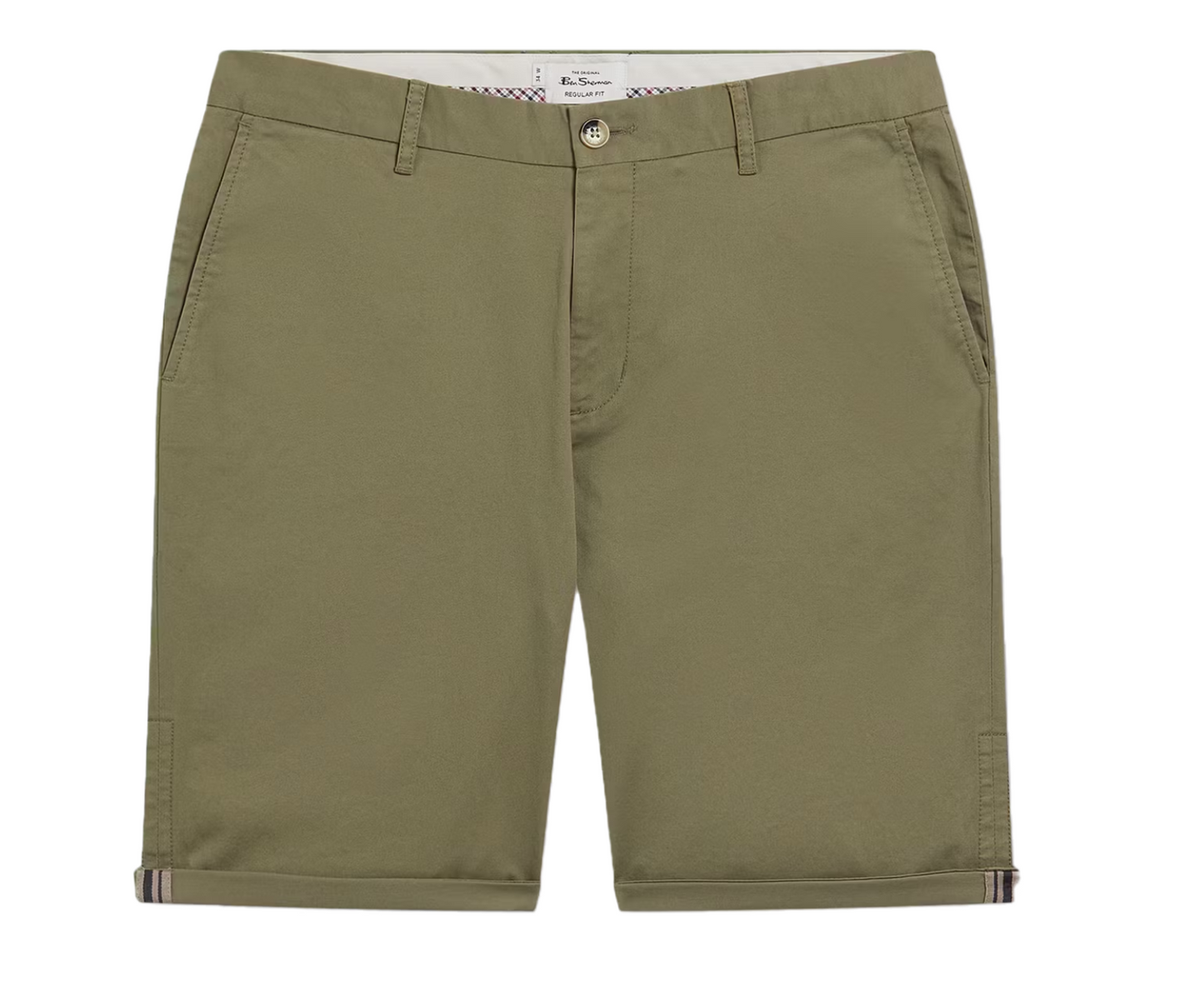 Ben Sherman Signatur Chino Shorts Männer | Größe S | Litchen Grün | Slim Fit | Baumwolle Stretch
