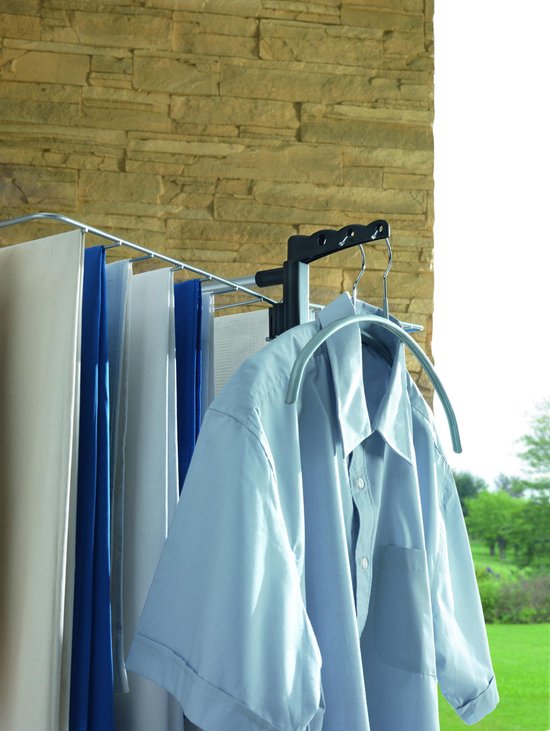 Tomado - Ciclone Trockenturm - 40 Meter Trockenlänge - Silbergrau - Zusammenklappbar - Mit Haken für Kleiderbügel - Aluminium und Metall -.