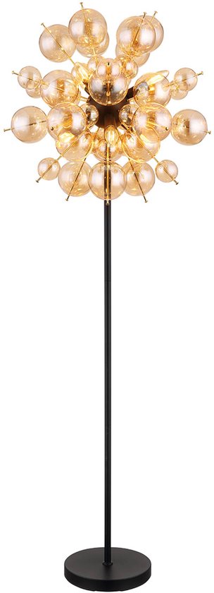 Stehleuchte TOKKI Glas 154.0cm Matt schwarz | geräuchert E14 3-Licht