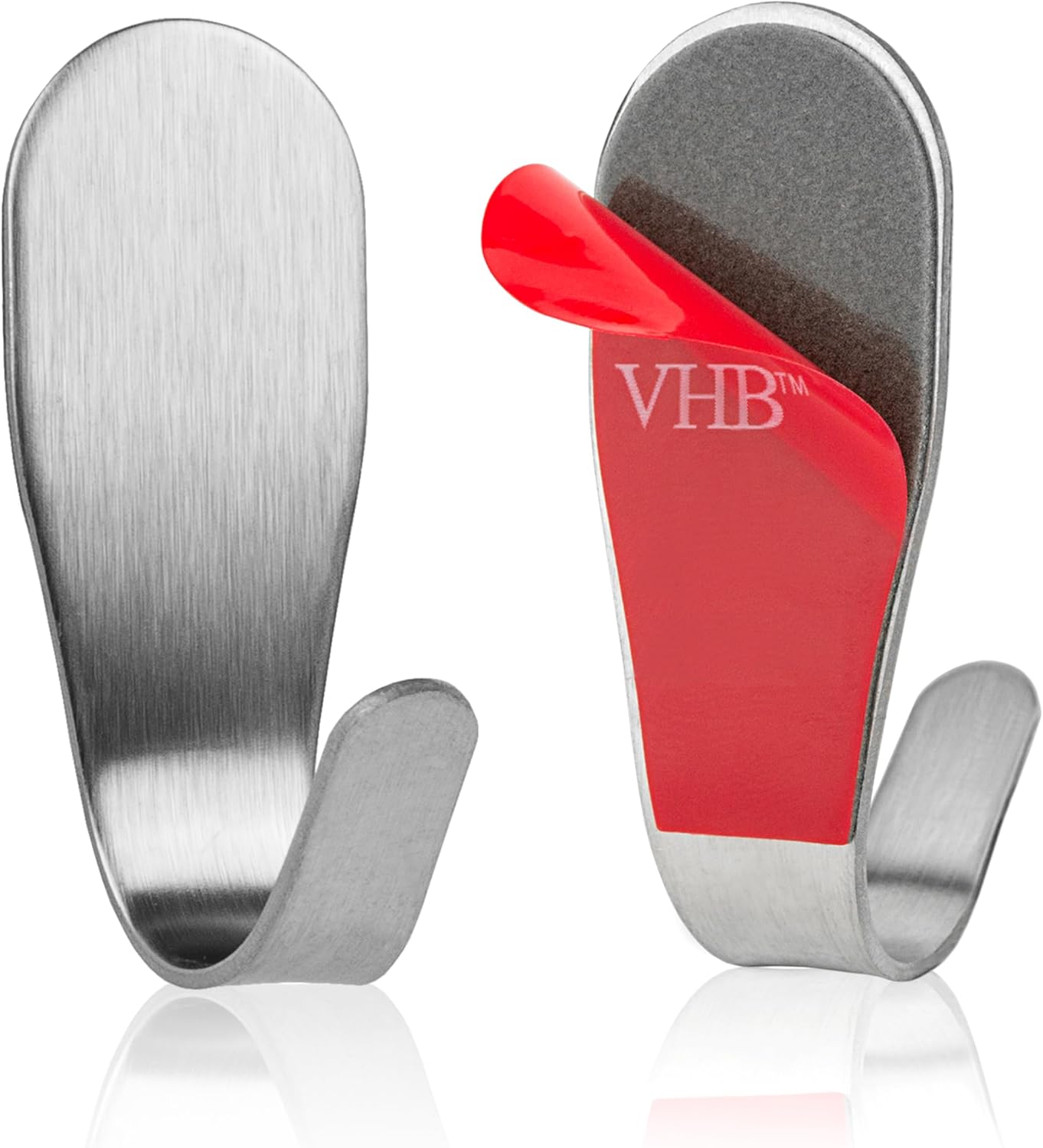 LUCHSFELD 4er-Set selbstklebende Handtuchhaken aus Edelstahl - 4,5 x 4,5 cm - Silber - Für Bad und Küche