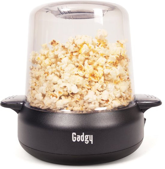 Gadgy Premium Popcornmaschine – Popcornbereiter – Frisches & hausgemachtes Popcorn in 4–5 Minuten – 500 W – Schwarz