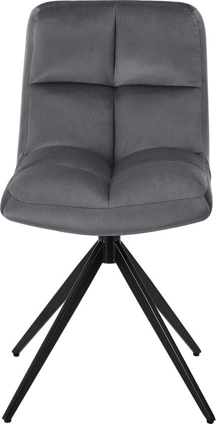 Esszimmerstuhl / Drehstuhl Dallas - 2er-Set - Dunkelgrau - Metallgestell