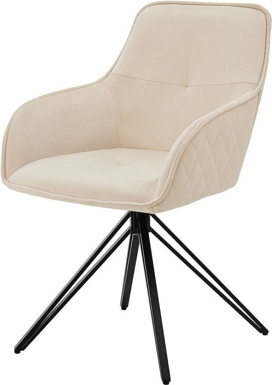 Esszimmerstuhl / Drehstuhl / Eimerstuhl Clyde - Beige - Metallgestell