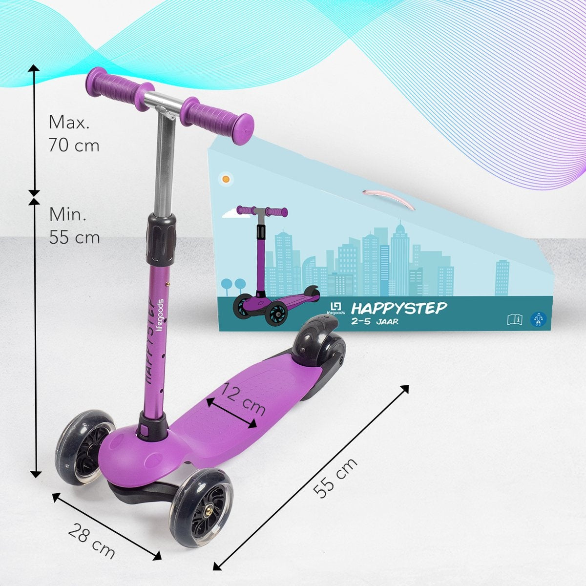 LifeGoods - Scooter lila 3-5