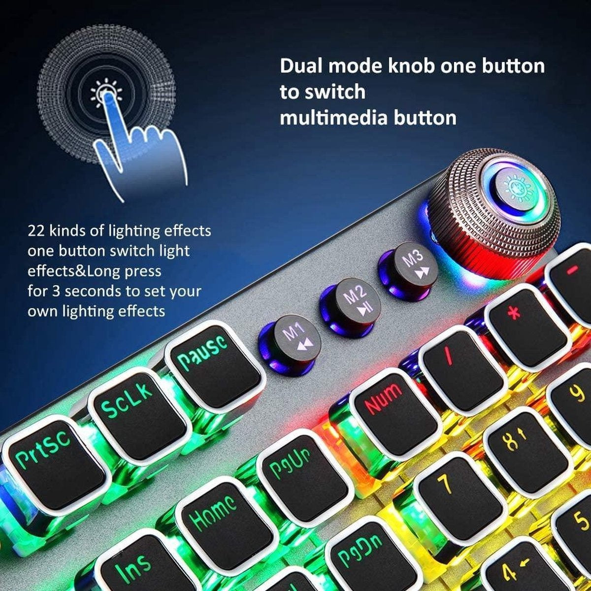 AULA F2058 RGB Punk Gaming mechanische Tastatur - QWERTY - blauer Schalter