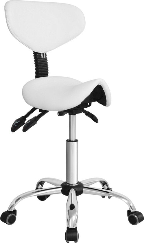 Sattelhocker ergonomisch - Barbierhocker - Tabouret - höhenverstellbar - neigbare und verstellbare Rückenlehne
