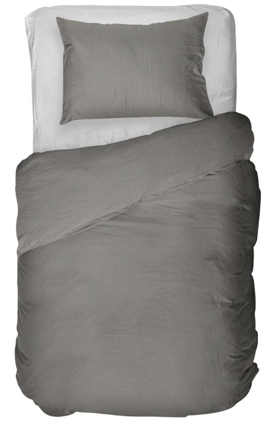 Kayori Kayori Puro Bettbezug aus Perkal – 240 x 200–220 + 2 Kissenbezüge – Einzelbetten – Hotelqualität – Warmgrau