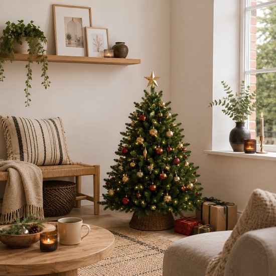 Black Box Trees Brampton Kunststoff-Weihnachtsbaum mit PVC- und PE-Nadeln – Kunstbaum mit Scharnierkonstruktion und 684 Zweigen – Weihnachtsdekoration für den Innenbereich – H 120 x Ø 91 cm – Grün