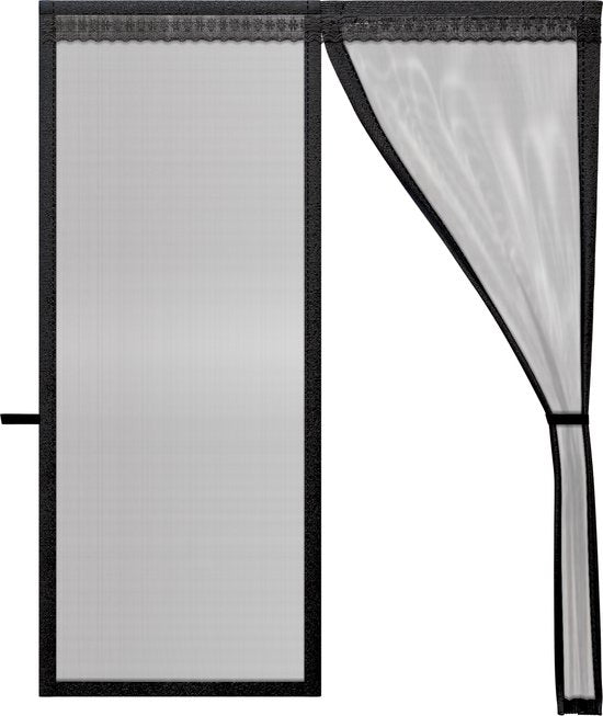 O'DADDY Türvorhang Deluxe FIBER - Magnetischer Fliegenvorhang - Für Neubauten und Standardtüren - Einfache Installation - Schwarzes Horn - 184x230 cm