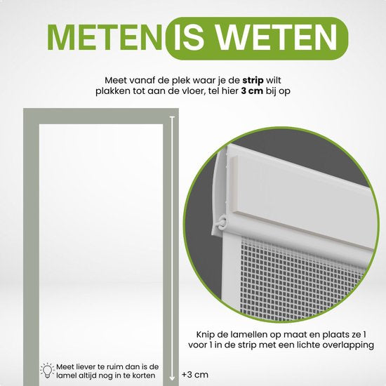 O'DADDY® Fliegengitter Lamellenvorhang - 118x260 cm - Türvorhang - Türtür - Verstellbares Design - Fiberglas - Türgitter Weiß