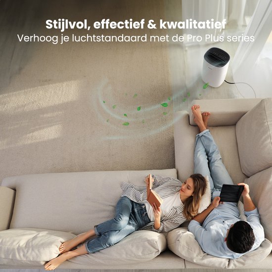 Auronic Luftentfeuchter und Luftreiniger - Pro Plus Serie - Schlafzimmer und Wohnzimmer - Entfeuchtet 12L pro Tag im Haus - Waschtrockenfunktion - Weiß