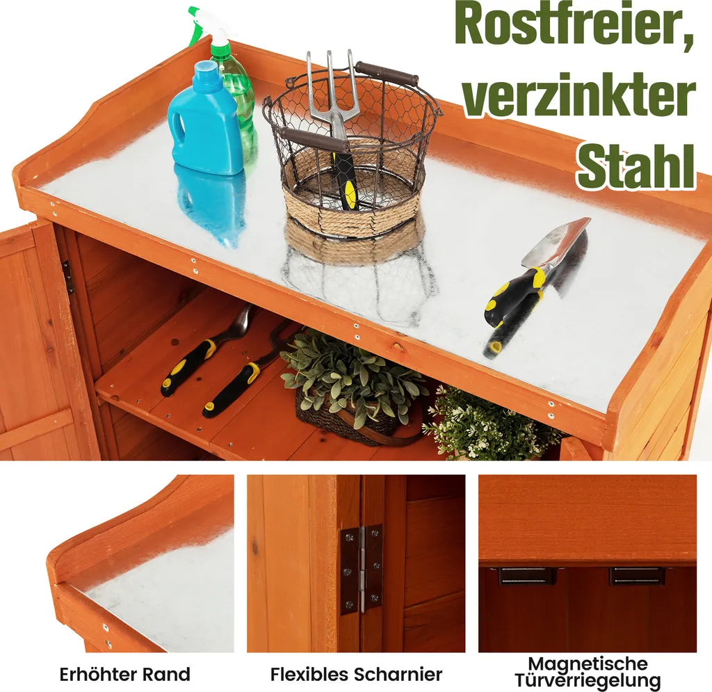 Coast Aufbewahrungsschrank – Holz – Verfahrbar – Regalböden – Rollen – Garten – Braun