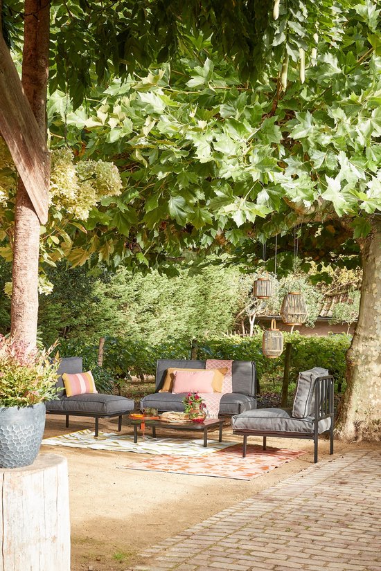 Mica Decorations Celo Lounge Bank - L122 x B83 x H78 cm - Metall - Schwarz