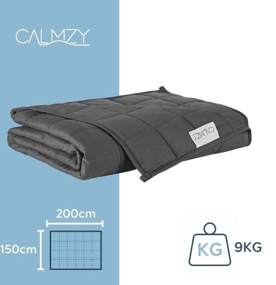 Calmzy 2.0 - Kuscheldecke 9 kg - 150 x 200 cm - Dunkelgrau