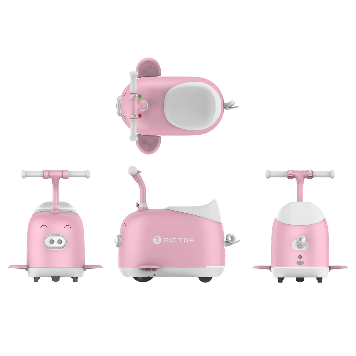 Rictor C8 Piggy Elektrischer Kinder-Roller, rosa – 5 Räder – zusammenklappbar – 15 km/h – 60 kg – 5–12 Jahre