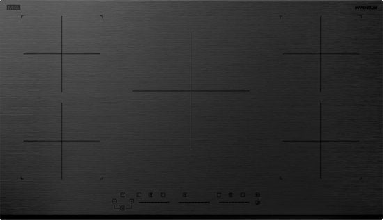 Inventum IKI9035MAT Mattes Einbau-Induktionskochfeld 90 cm - 2-Phasen - 5 Kochzonen - 2x Bridge-Funktion - Boost - Timer - Kindersicherung - Facettenfront - Elektrokochfeld 5 Brenner - Mattschwarz