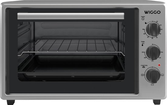 Wiggo WMO-E353(X) – Freistehender Mini-Backofen – elektrisch – 50 cm – 35 Liter – 1800 W – 5 Jahre Garantie – Edelstahl