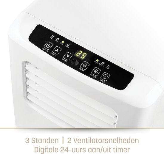 Mobile Klimaanlage – Eden ED-7016 Klimaanlage auf Rädern – Steuerbar über App und Fernbedienung – 7000 BTU – Energieeffizienzklasse A - Für Räume bis zu 60 m³ - Temperatureinstellung von 16 °C bis 31 °C - Auch als Ventilator und Luftentfeuchter einsetzbar