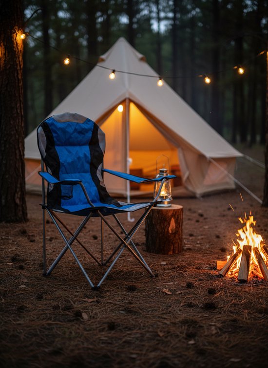 VDD - Campingstuhl - Klappstuhl - Campingstuhl faltbar - Campingstuhl - Campingstühle - Campingstuhl faltbar - faltbar - Becherhalter - blau
