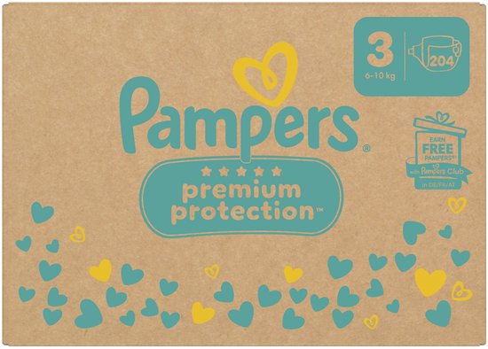 Pampers Premium Protection Größe 3, Windeln X204, 6 kg–10 kg