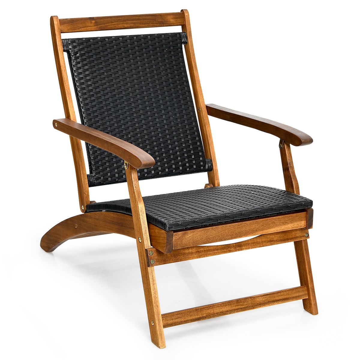 Coast Klappbare Gartenliege – Ergonomische Rückenlehne – Ausziehbare Fußstütze – Mischung aus Braun und Rotbraun