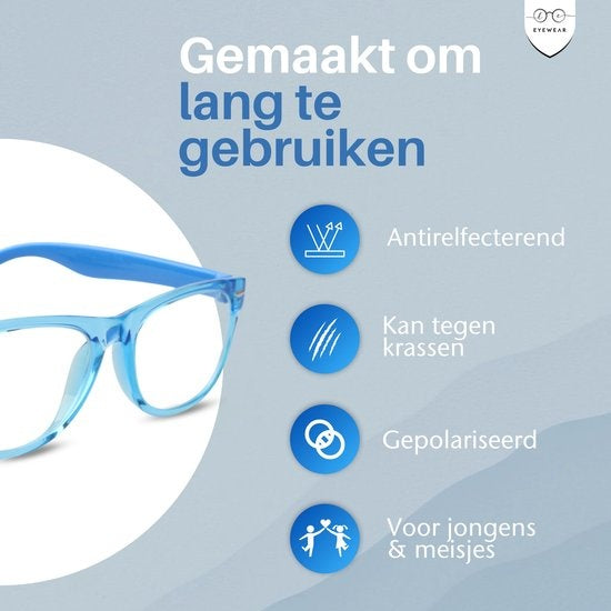 LC Eyewear Computerbrille für Kinder - Blaulichtbrille - Displaybrille - Unisex - Transparent Blau