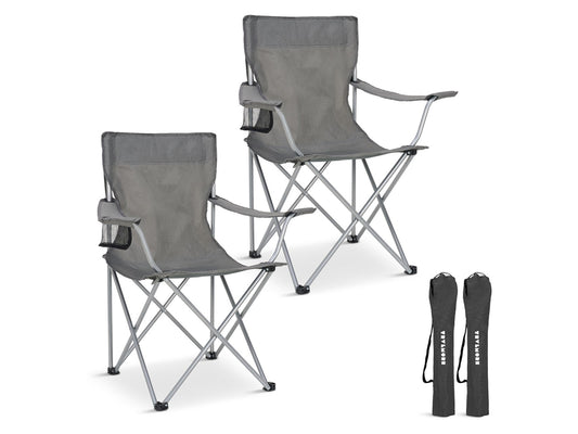 Trvlmore Campingstühle Basic 2er Set - Schwarz - 2.2 kg pro Stuhl - Kapazität 120 kg