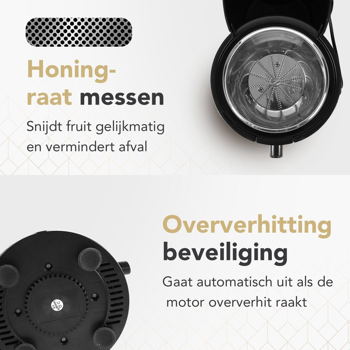 Rochester - Entsafter für Obst und Gemüse - mit Mikrofilter - Große Einfüllöffnung - 3 Geschwindigkeiten - Schwarz/RVS