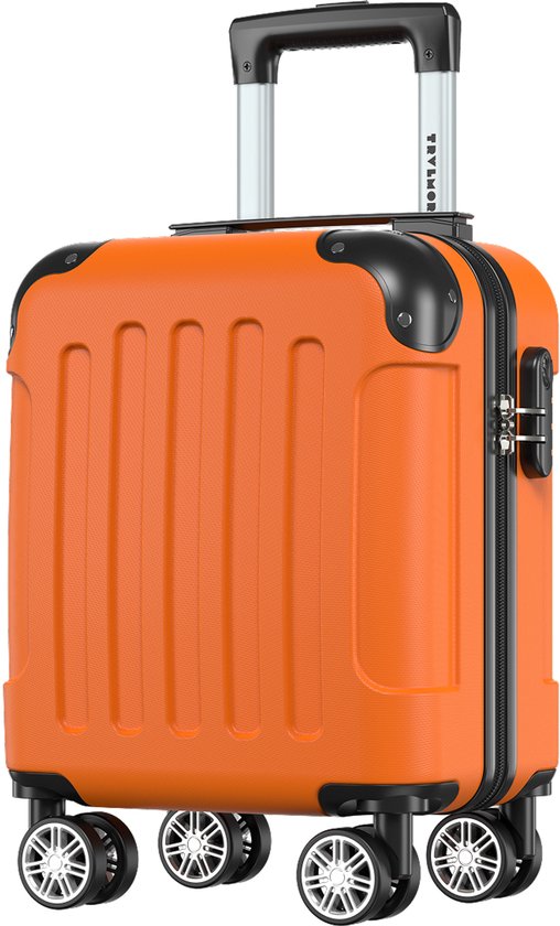 TRVLMORE Handgepäckkoffer – 40 x 30 x 20 cm – Unter-Sitz-Gepäck – 24 l – Zahlenschloss – 4 Rollen – Orange