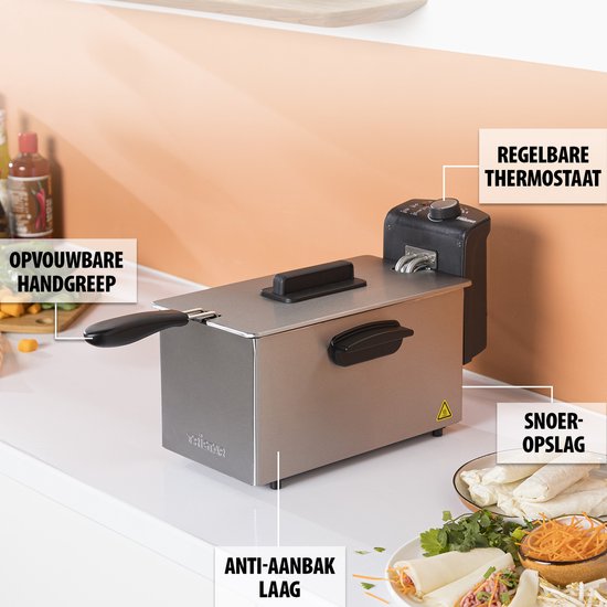 Tristar Fritteuse 3 Liter – FR-6946 – 2000 W – Kaltzone – Edelstahl