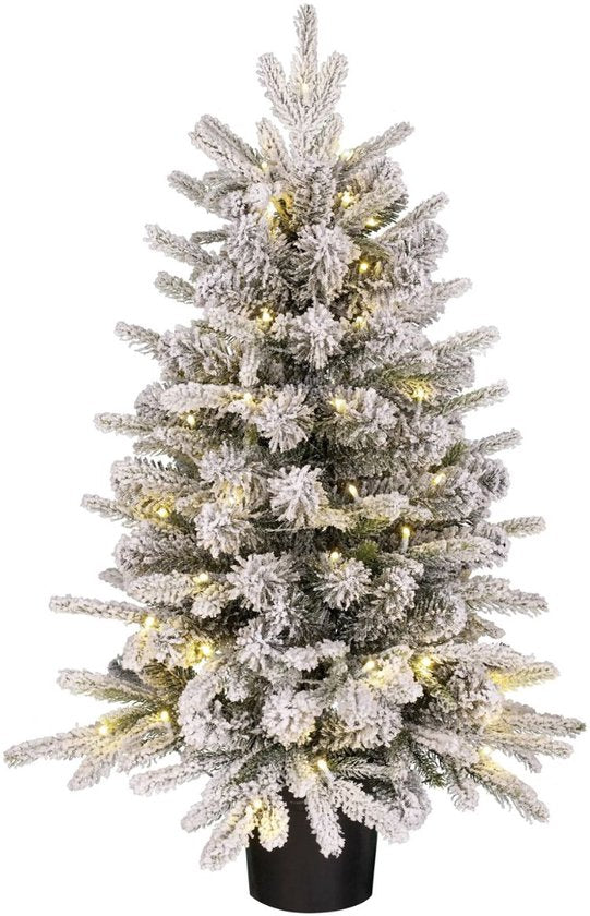 Black Box Trees Kunstweihnachtsbaum Grimshaw mit Schnee H 90 x T 61 cm – Kunstbaum mit Topf – Kunstweihnachtsbaum für den Innenbereich – 120 Zweige – Grün