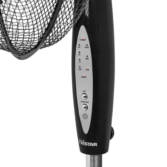 Tristar Stativventilator 40 cm – mit Fernbedienung und Timer – 3 Geschwindigkeitsstufen – höhenverstellbar – VE-5899 – Schwarz