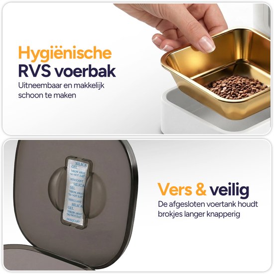 Viervoeter Feed Pro – Automatischer Futterspender 6 l – für Katzen und Hunde – Futterspender mit App – Weiß