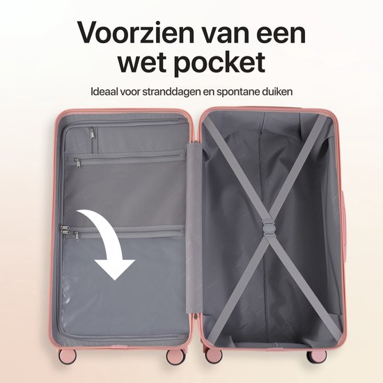 SKYCASES Trunk Travel Suitcase - Classic Heritage - Extra großer Koffer - 110L - TSA-Schloss - leichter Trolley - 78x44x36 cm - Trunk Roll Case - Spinner Wheels - Pink