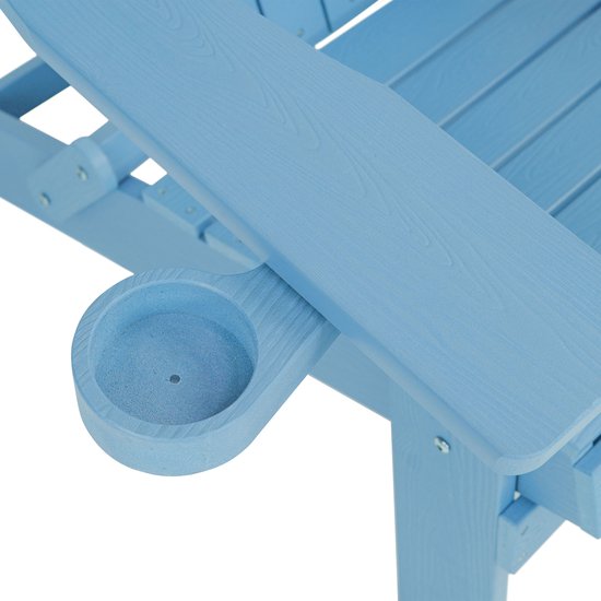 AXI Claire Adirondack Stuhl Blau – Loungesessel aus Kunststoff mit Armlehnen – Zusammenklappbar – Hohe Rückenlehne – Gartenstuhl – 84,5 x 77 x 95,5 cm – Langlebig und witterungsbeständig