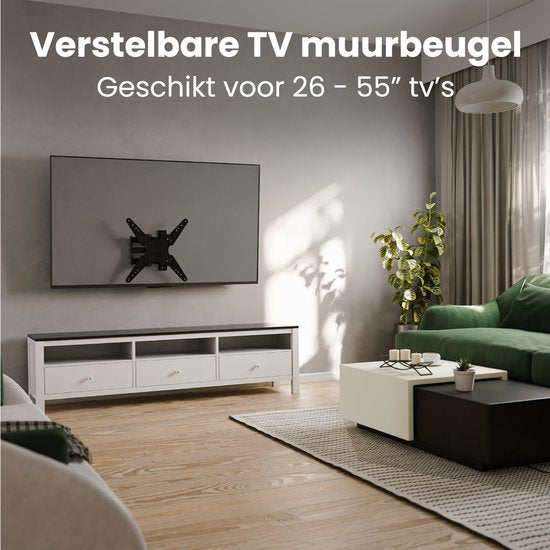Auronic TV-Halterung – 26 bis 55 Zoll – TV-Wandhalterung – dreh- und neigbar – bis zu 40 kg – VESA 400 mm x 400 mm – u. a. für 43" und 55" – Schwarz