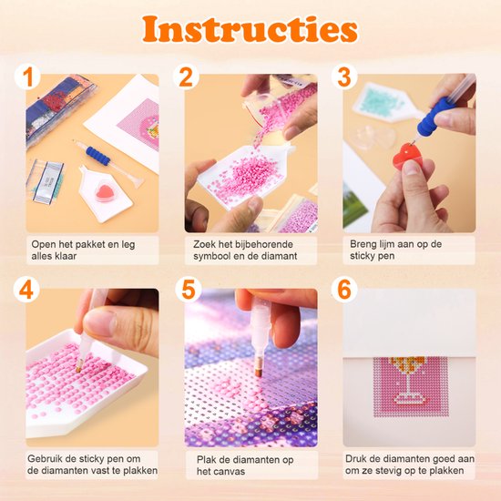 Rubye® Mini Diamantbilder - 2 Stück - Erwachsene - Diamantbilder Kinder - Set - Cocktails - 15x20cm