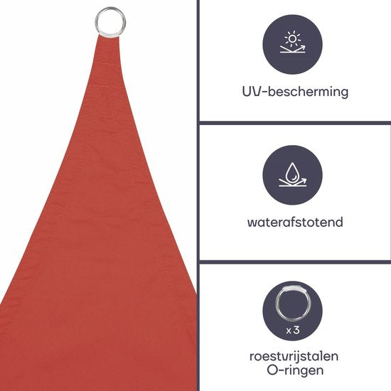 Perel Schattentuch, wasserabweisend, 5 x 5 x 5 m, 160 g/m², Polyester, Dreieck, terracotta