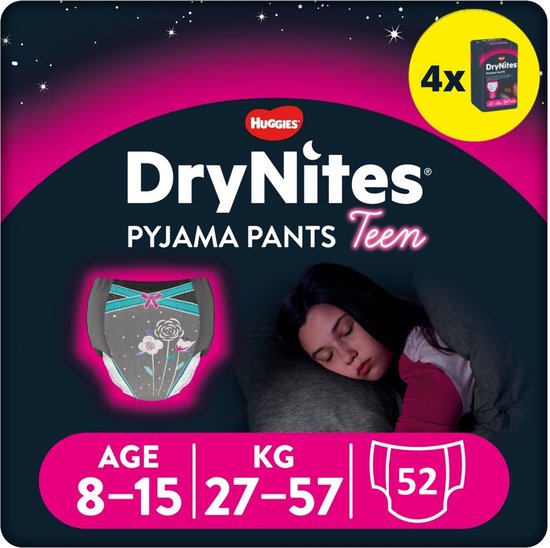 Drynites Windelhosen – Mädchen – 8 bis 15 Jahre – 13 Stück
