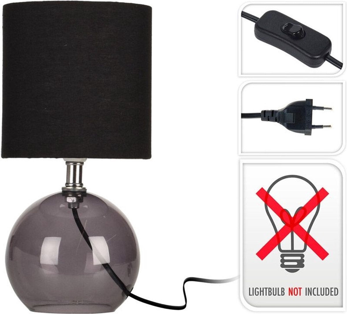 Tischlampe - 24cm - Schwarz