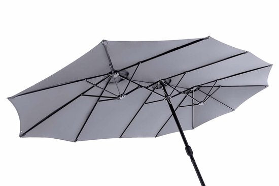 Feel Furniture – Toscano – Großer Sonnenschirm – Twin – 4,5 Meter – Dunkelgrau
