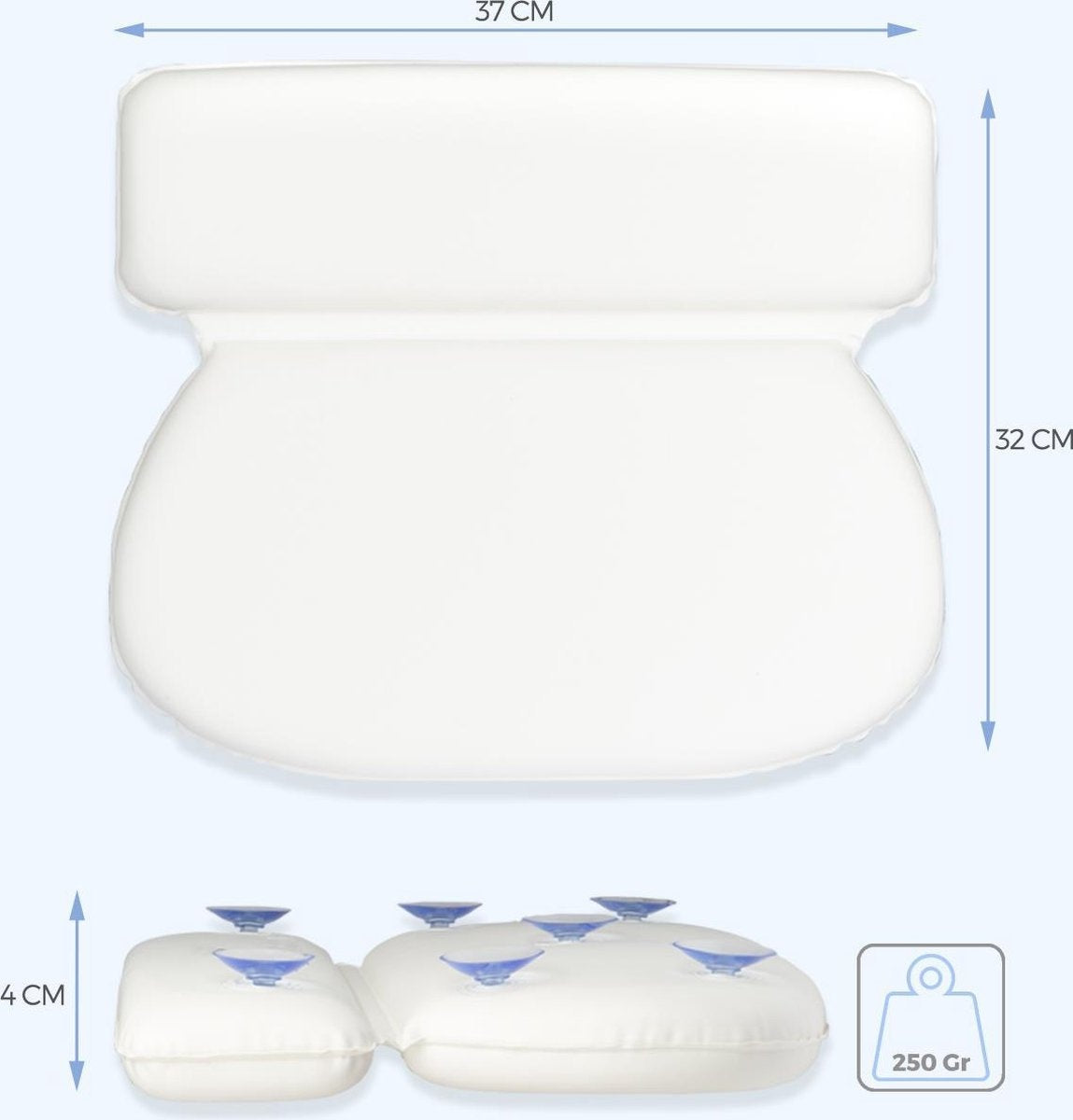 LifeGoods Badekissen - mit Anti-Rutsch-Saugnäpfen - für Bad und Whirlpool - Weiß