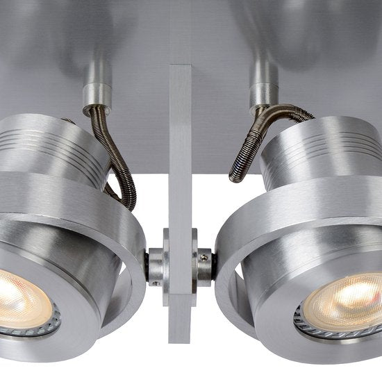 Lucide LANDA Deckenstrahler – LED „Dim to warm“ – GU10 – 2×5 W, 3000 K/2200 K – Mattchrom