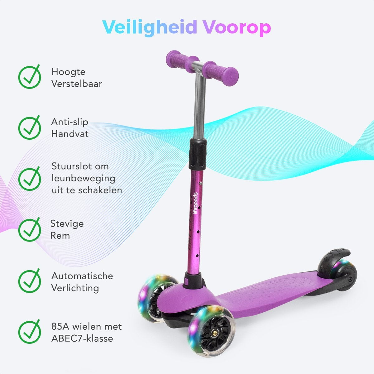LifeGoods - Scooter lila 3-5