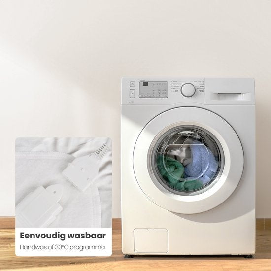 Auronic Electric Blanket - 2 Personen - verstellbare Fußzone - 160x150cm - mit Eckgummis - Weiß