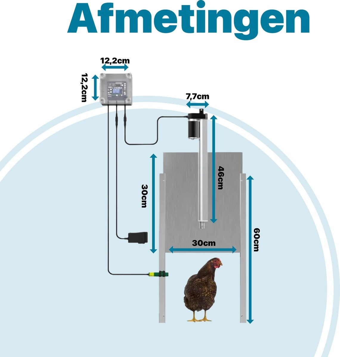 Automatische Hühnertür - Mit Infrarotsensor - Automatische Hühnerklappe - Stallöffner für Hühner
