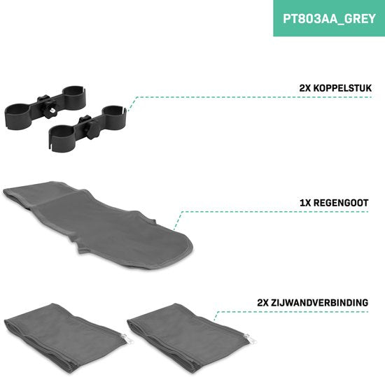 VONROC Partyzelt-Verbindungssystem – Für Premium-Partyzelt PT501XX – Grau