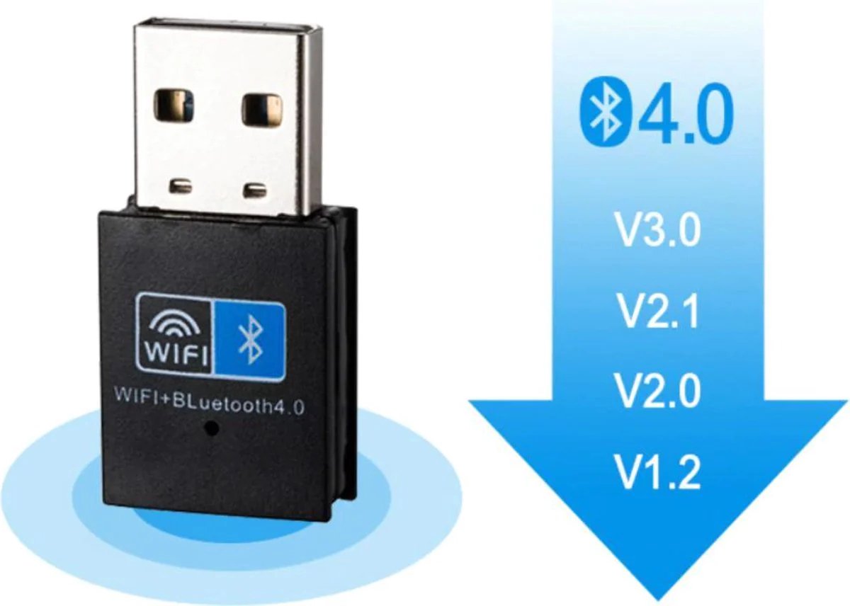 TechvavoÂ® Drahtloser USB WiFi Bluetooth Adapter - Drahtloser Dongle USB2.0 WiFi BT4.0 Adapter